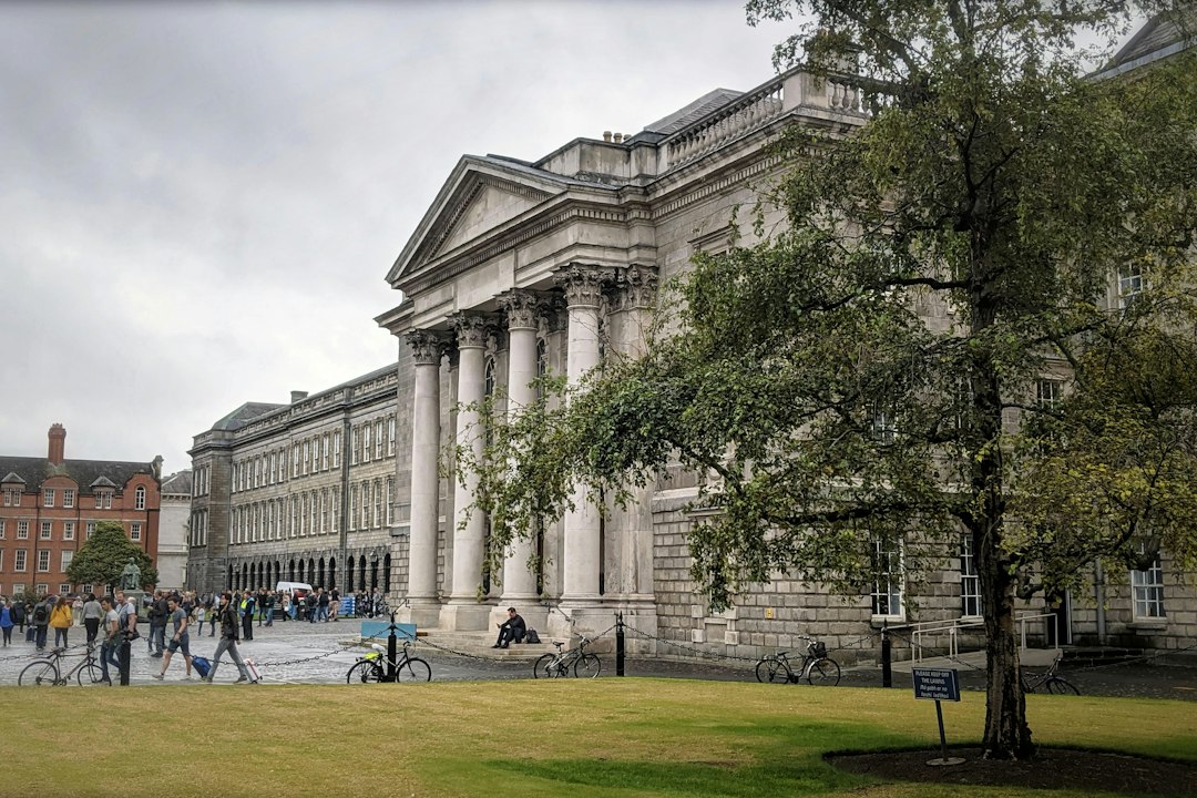 Historic courtyard at Trinity College Dublin, Ireland
