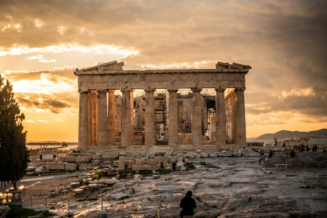 Parthenon at sunset in Athens, Greece