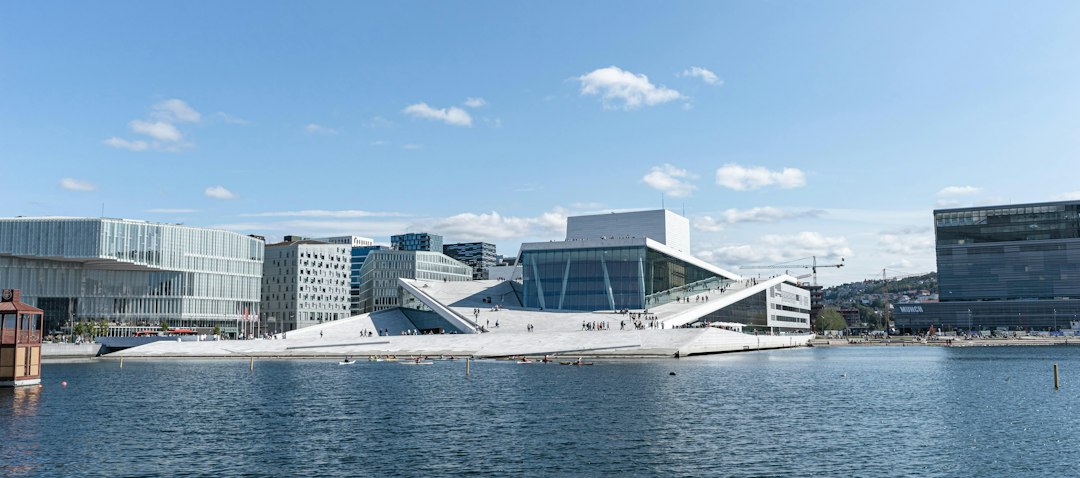 Oslo Opera House beside the harbor in Norway